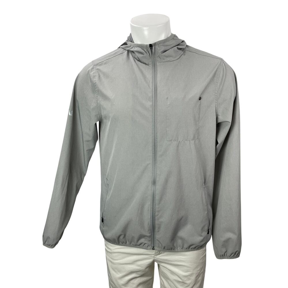Vuori Outdoor Trainer Shell Men's Gray Long Sleeves Windbreaker Coat Jacket Sz M